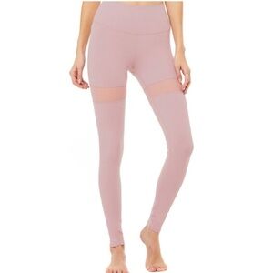 ALO Yoga Thigh High Leggings Mesh Panel Women’s S Dusty Plum